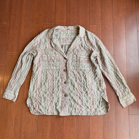 Free People High Tide Striped Oversized Top - Picture 1 of 8